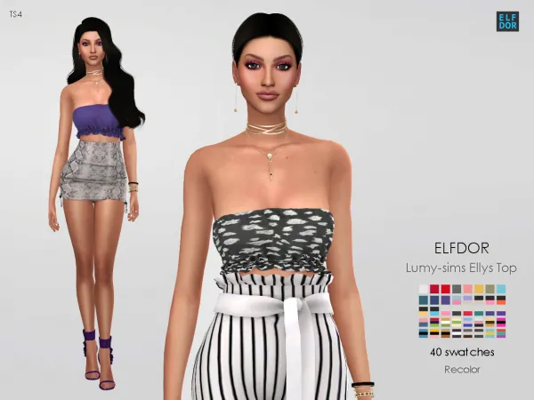 Alpha Lumy sims EllysTop RC by elfdor - The Sims 4 Custom Content