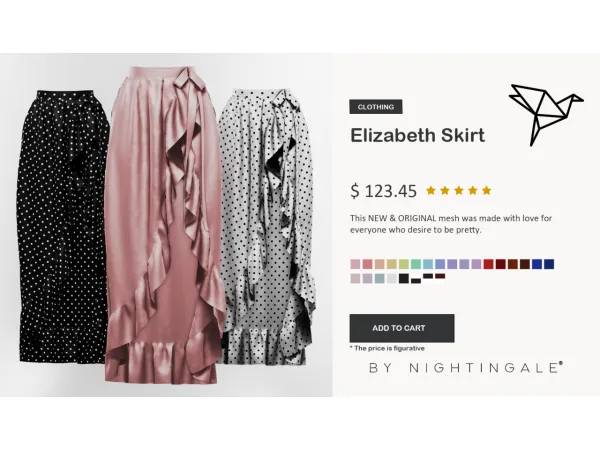 Alpha Elizabeth Skirt by nightingalesims - The Sims 4 Custom Content