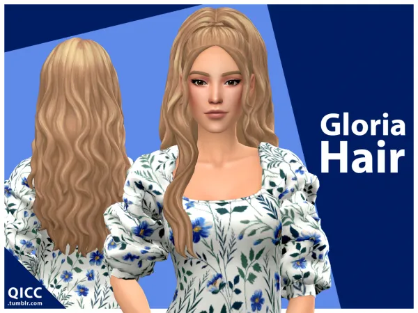 Maxis Match Gloria Hair by itsqicc - The Sims 4 Custom Content
