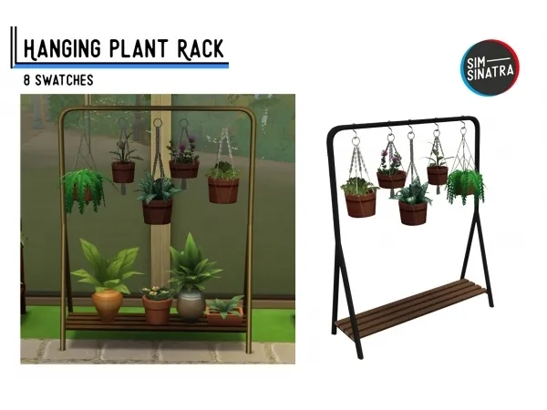Maxis Match Hanging Plant Rack by simsfinds - The Sims 4 Custom Content