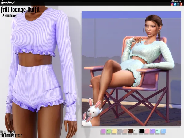 Alpha Lynxsimz Frill Lounge Outfit by lynxsimz - The Sims 4 Custom Content