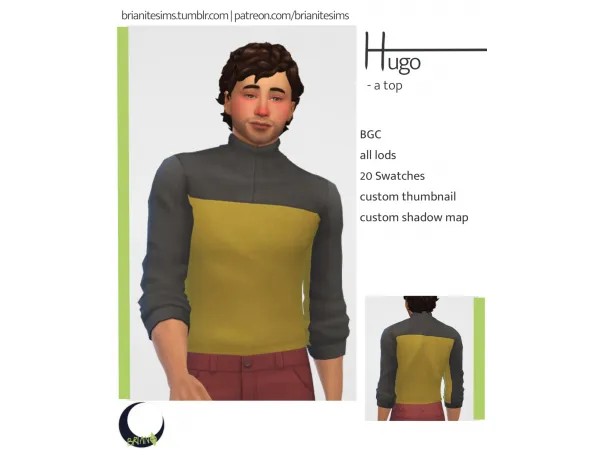 Maxis Match Hugo Sweater by simsfinds - The Sims 4 Custom Content