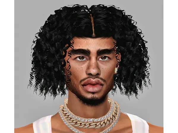 BLS IMVU Male Parted Curls + baby hair add on