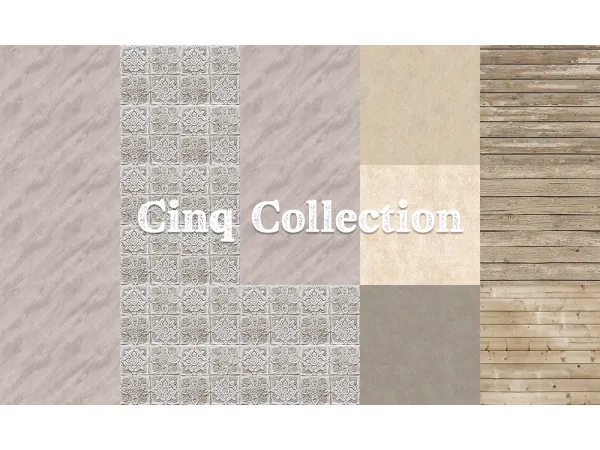 Mix CINQ Wallpaper and floor collection - The Sims 4 Custom Content