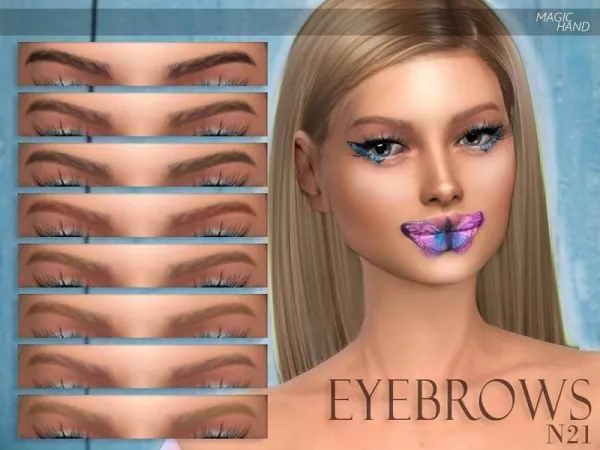 Alpha MagicHand's [MH] Eyebrows N21 by magichandcc - The Sims 4 Custom Content