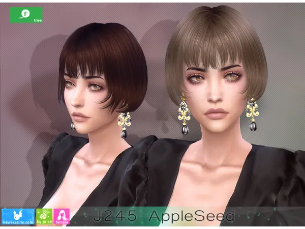 Alpha NewSea SIMS 4 hair J245f by simsfinds - The Sims 4 Custom Content