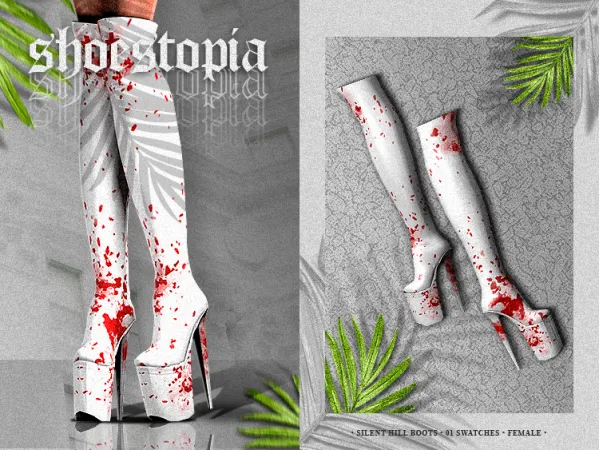 Alpha Silent Hill Boots by shoestopia - The Sims 4 Custom Content