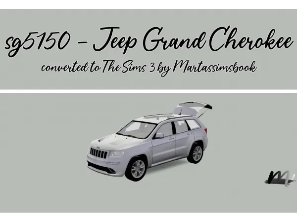 Jeep Grand Cherokee by simsfinds - The Sims 3 Custom Content