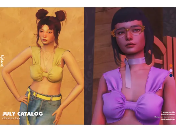 Mix Clarissa Top by serenity-cc - The Sims 4 Custom Content