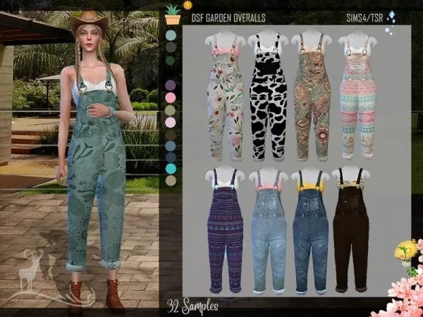 Alpha DanSimsFantasy's DSF GARDEN OVERALLS by thesimsresource - The Sims 4 Custom Content