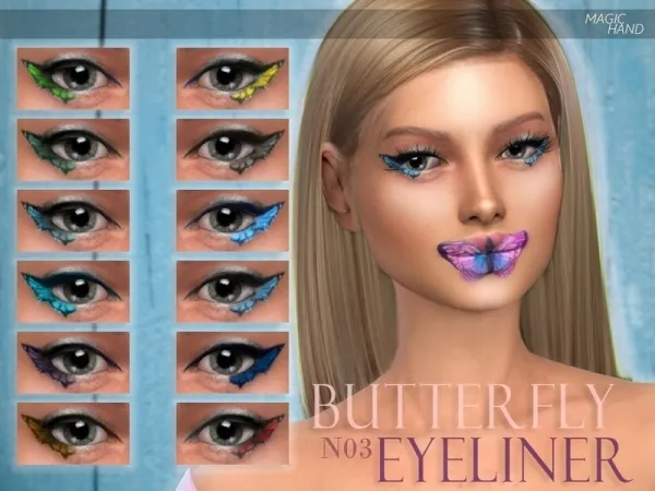 Mix MagicHand's [MH] Eyeliner N03 by magichandcc - The Sims 4 Custom Content