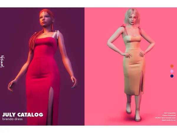 Alpha Brenda Dress by serenity-cc - The Sims 4 Custom Content