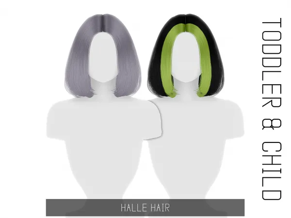 Alpha HALLE HAIR TODDLER CHILD - The Sims 4 Custom Content