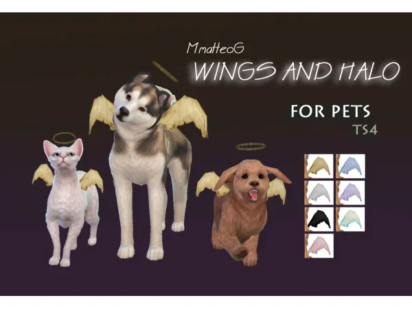 Maxis Match Wings and Halo for Pets - The Sims 4 Custom Content