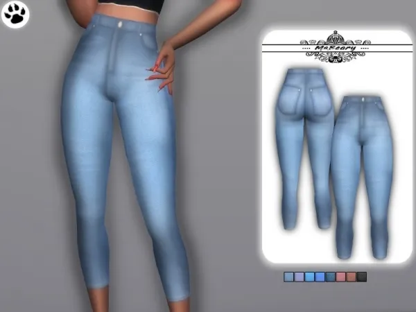 Maxis Match MsBeary's Washed Gradient Jeans by thesimsresource - The Sims 4 Custom Content