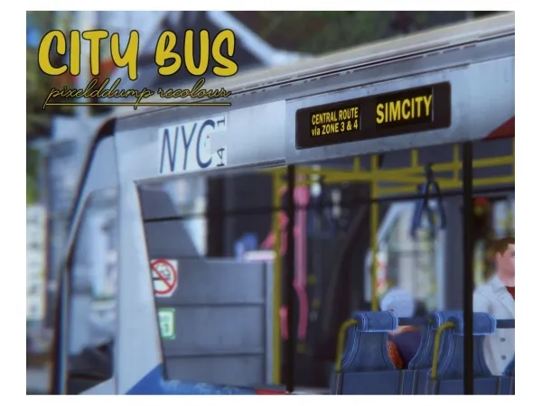 Maxis Match City Bus A PD Recolour by simsfinds - The Sims 4 Custom Content