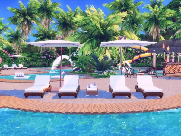 Maxis Match TROPICAL WATER PARK by simsfinds - The Sims 4 Custom Content