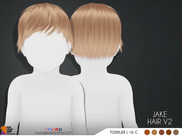 Alpha JAKE INFANT HAIR V2 by redheadsims - The Sims 4 Custom Content