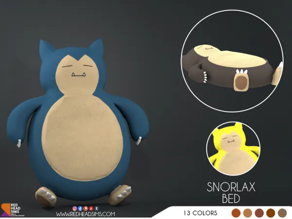Alpha SNORLAX BED by redheadsims - The Sims 4 Custom Content