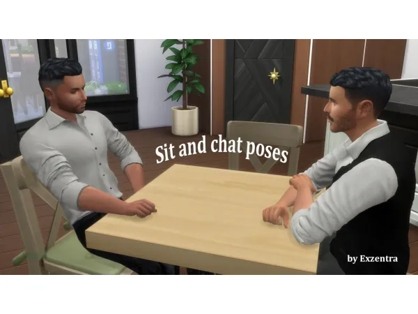 Alpha Sit and chat poses by simsfinds - The Sims 4 Custom Content