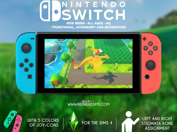 Alpha NINTENDO SWITCH FUNCTIONAL, ACCESSORY AND DECORATION by redheadsims - The Sims 4 custom content