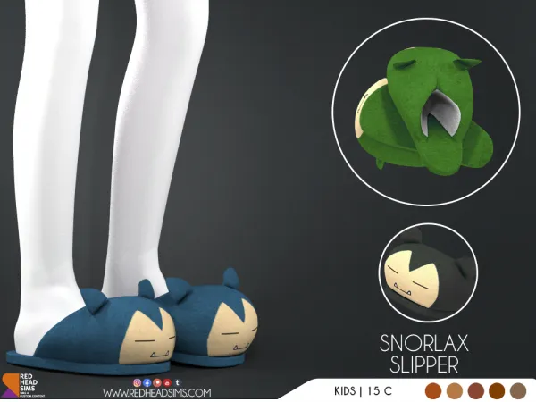 Alpha SNORLAX SLIPPER KIDS by redheadsims - The Sims 4 Custom Content
