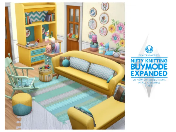 Maxis Match Nifty Knitting Buymode Expanded 20 New or Edited Objects by simsfinds - The Sims 4 Custom Content