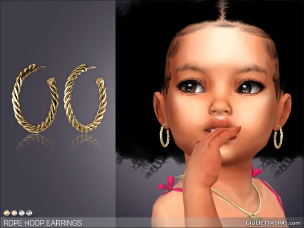 Alpha ROPE HOOP EARRINGS FOR TODDLERS by giuliettasims - The Sims 4 Custom Content