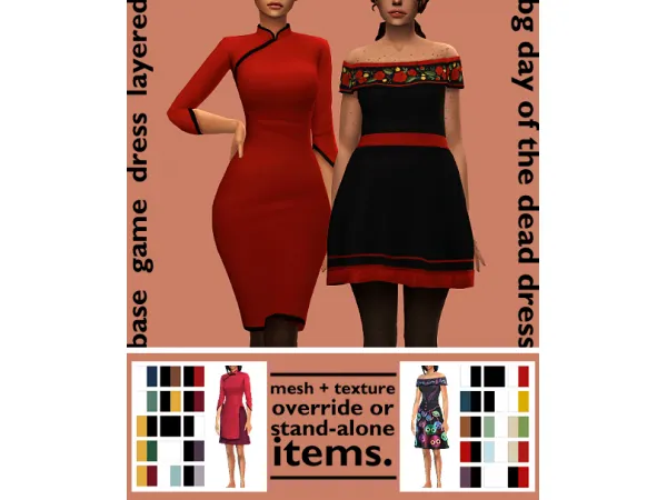 Maxis Match DRESS LAYERED DOD DRESS by simsfinds - The Sims 4 Custom Content