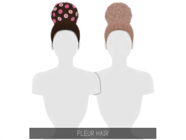 Alpha FLEUR HAIR by simsfinds - The Sims 4 Custom Content