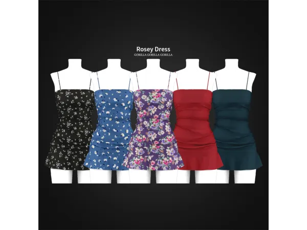 Alpha Rosey Dress by simsfinds - The Sims 4 Custom Content