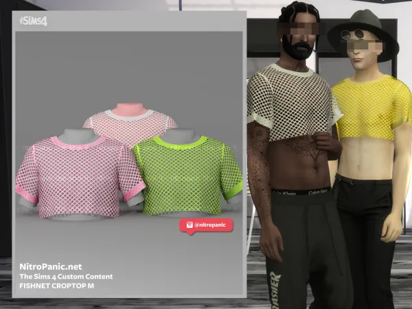 Alpha Crop Top Mesh Male by nitropanic - The Sims 4 Custom Content