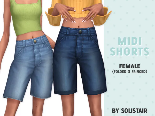 Maxis Match Midi Shorts Female by Solistair - The Sims 4 Custom Content
