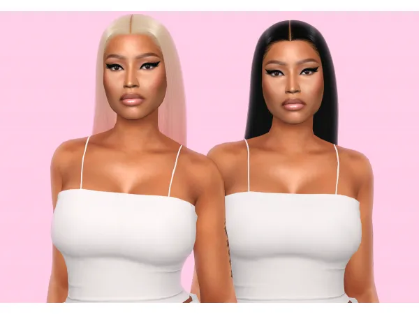 Alpha Barbie inches hair by simsfinds - The Sims 4 Custom Content
