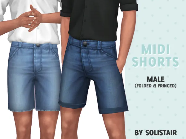 Maxis Match Midi Shorts Male by Solistair - The Sims 4 Custom Content