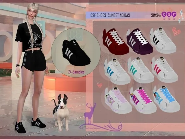 Alpha DanSimsFantasy's DSF SHOES SUNSET ADIDAS - The Sims 4 Custom Content