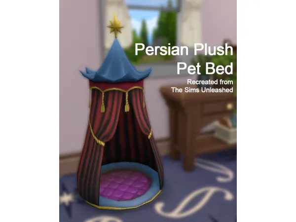 Maxis Match Persian Plush Pet Bed by faesims4 - The Sims 4 Custom Content