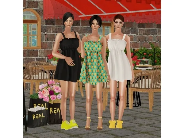 Brisa Dress by simsfinds - The Sims 2 Custom Content