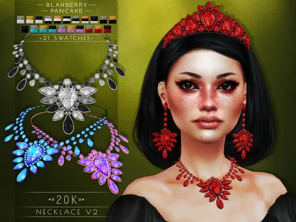 Alpha Blahberry Pancake 20K Necklace V2 by blahberry-pancake - The Sims 4 Custom Content