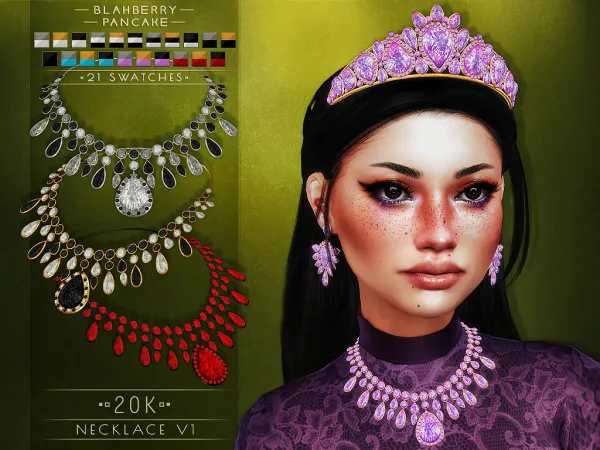 Alpha Blahberry Pancake 20K Necklace V1 by blahberry-pancake - The Sims 4 Custom Content