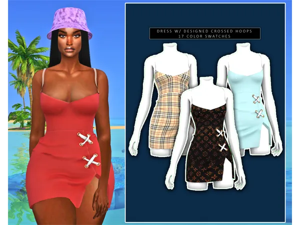 Alpha DORIFIC_DRESS W DESIGNED CROSSED HHOPS by dorific-cc - The Sims 4 Custom Content