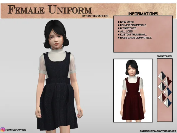 Alpha Female Uniform by simtographies - The Sims 4 Custom Content