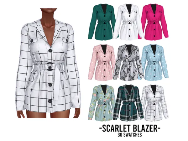 Alpha SCARLET BLAZER - The Sims 4 Custom Content