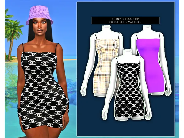 Alpha DORIFIC_SHINY DRESS TOP by dorific-cc - The Sims 4 Custom Content