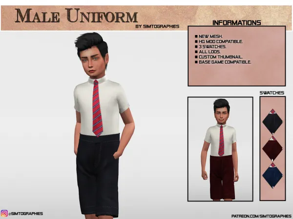 Alpha Male Uniform by simtographies - The Sims 4 Custom Content