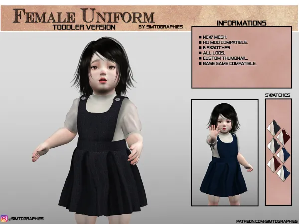 Alpha Female Uniform (Toddler) by simtographies - The Sims 4 Custom Content