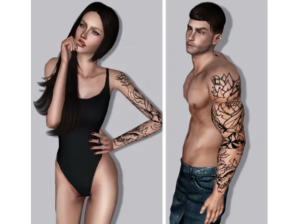 Half Sleeve Tattoo by simsfinds - The Sims 3 Custom Content