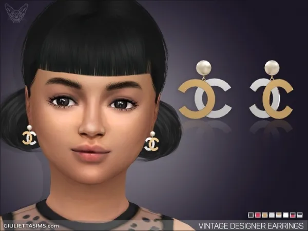 Alpha PEARL DESIGNER EARRINGS FOR KIDS by giuliettasims - The Sims 4 Custom Content