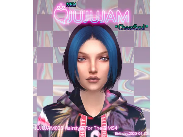 Alpha Jujujam005 Hair ChessSoul (female) by simsfinds - The Sims 4 Custom Content