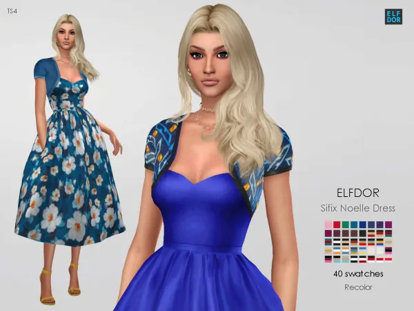 Alpha Sifix Noelle Dress RC by elfdor - The Sims 4 Custom Content